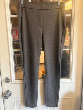 Gray Knit Ponte Slim Pants